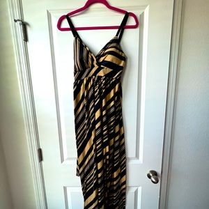 Black and Beige Maxi Dress